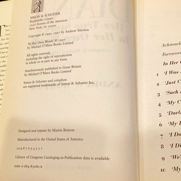 Diana, Her True Story - In Her Own Words, Andrew Morton, 1992, 1997, 288 pages - Picture 4 of 4